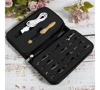 Lighted Crochet Hooks Set 2.5 mm to 8 mm Crochet Needle Hooks Portable LED Light-Up Crochet Needles Rechargeable Light Up Crochet Hooks with Case Crocheting Knitting Kit Gifts for Beginner Lovers