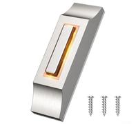 Lighted Doorbell Button, Wired Door Bell Push Buttons, Zinc Alloy Wall-Mounted Doorbell Switch Rust-Resistant, LED Illuminated Door Bell Button, Garage Doorbell Button, 3.54x1.26x1.26 Inches, Silver