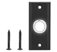 Lighted Doorbell Push Button - Round Wired LED Door Bell Button Replacement with Screws - Weatherproof Metal Exterior, for Home Garage Low Voltage Chime Systems - Black