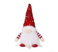 Lighted festive Christmas doll for mantel and tabletop settings, adding a cozy illuminated accent to living room holiday decor arrangements (red)