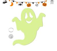 Lighted Glow In The Dark Ghost - Oversized Suspended Halloween LED Decoration, Double-Sided Luminous Hanging Decor For Front Door, Wall, Window, Garden, Porch, And Outdoor Seasonal Festival Displays
