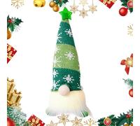 Lighted Gnomes - Battery Operated Gnome Table Ornaments, Holiday Toy with Snowflake Knitted Hat for Home, Table, Shelf Decor, Festive Christmas Decoration, Easy-to-Use LED Accent