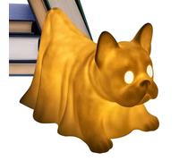 Lighted Halloween Dog Lamp - Ghost Dog Resin Nightlight, Spooky Party Decoration | Festive Living Room Study Fireplace Bookshelf Entryway Accent, Seasonal Desktop Ornament for Creepy Halloween