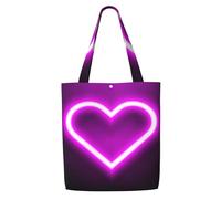 Lighted Heart Sign,Reusable Grocery Bags Shopping Tote Bags Large Capacity Canvas Shoulder bag