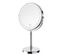 Lighted Makeup Mirror, 3000 mAh Rechargeable Double Sided Magnifying Vanity Mirror with 3 Colors, 1x/10x, 360° Rotation , Brightness Adjustable Magnification Cosmetic Light up Mirror, Women Gift