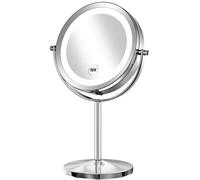 Lighted Makeup Mirror, 7 Inch Led Vanity Swivel Mirror 1x/10x Magnifying Double Sided Mirror With Stand Battery Operated