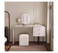 Lighted Makeup Vanity Table with Drawers, Touch Screen Mirror Dressing Table, White Makeup Desk 47x17x31 inches - Elegant Vanity for Bedroom & Beauty Routine