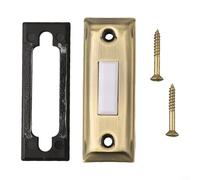 Lighted Metal Doorbell Button Wall Mounted with Antique Brass Finish, Rectangular Push Switch for Wired Doorbell System Installation on Home Doors