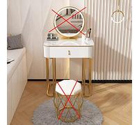 Lighted Mini Dressing Table with Adjustable LED Mirror Compact Vanity for Small Bedrooms Makeup and Storage Solutions Stylish and Functional Design