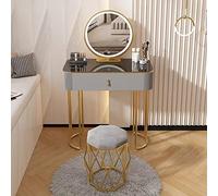 Lighted Mini Dressing Table with Adjustable LED Mirror Compact Vanity for Small Bedrooms Makeup Storage nizer Stylish and Space Saving Design