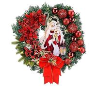 Lighted Nativity Scene Christmas Wreath, Christmas Wreath with LED Light Sacred Christmas Wreath, Christmas Ornament Decoration, Christmas Wreath for Front Door Hanging Sign Sacred Xmas Wreath(#1)