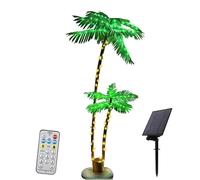 Lighted Palm Tree, 6Ft 2 Trunks Artificial Fake Palm, 8 Mode Tiki Bar Outdoor Christmas Decor, Light Up LED for Outside Patio Yard Pool Porch Deck Party Tropical