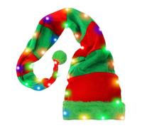 Lighted Santa Hat, LED Light Up Christmas Hat, Triped Christmas Beanie, New Year Hats Photo Props, stmas Cosplay Dress Up Accessories for Adult Kids