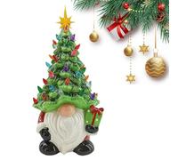 Lighted Up Gnomes Christmas Tree, Gnome Xmas Tree, Lifelike Gnome Ornament with Glowing Color Lights, Faceless Old Man Ceramic Christmas Tree, Xmas Holiday Decor for Tabletop Home Room Table