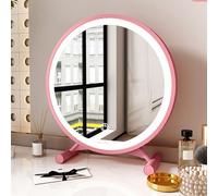 Lighted Vanity Mirror Adjustable Brightness 3 Color Touch Switch Free Standing Shaving Mirror Round Design for Dressing Table & Bathroom Perfect Makeup & Grooming