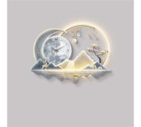 Lighted Wall Art Decor Clock, Modern Landscape Sculpture, Plug-in Power Supply Relief LED Decorative Painting for Living Room, Bedroom