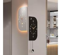 Lighted Wall Clocks,18 Inch for Bedroom Night Glow Silent, Glow in Dark Wall Clocks for Living Room Decor,Voice-Activated Wake-Up Lighting