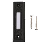 Lighted Wired Doorbell Button, Wall-Mounted ABS Push Switch for DC 12-24V Door Chimes, Black (2.8 x 0.86 x 0.59 in)