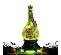 Lighted Witches' Brew Poison Bottle Glitter Globe Green Glow (1)