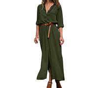 Lightening Deal Of Day Shirt Dresses for Women UK Plus Size Long Sleeve Summer Dresses Elegant Casual Long Maxi Dresses Button Beach Cover-Ups Sun Dresses Lightning Deals Of The Day Prime