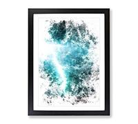 Lightening Storm Abstract Watercolour Modern Framed Print | A2 Black Framed Wall Art | Ready to Hang | Abstract Landscape Picture | Living Room Bedroom Lounge Office