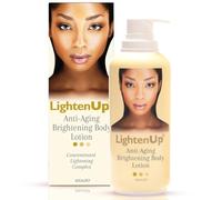 Lightenup Anti-Aging, Skin Brightening Body Lotion | 13.5 Fl Oz / 400 ml | Moisturizing Cream for Elbows, Armpit, Private Areas, Feet | with Argan Oil, Shea Butter & Alpha Arbutin