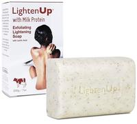 LightenUp, Lactic Acid Exfoliating Soap | 7.7 oz / 200 g | Brightening Bar, AHA Soaps, Fade Dark Spots on: Knees, Body, Armpits | with Shea Butter, Apricot, Milk Protein