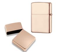 Lighter Case Compatible with Zippo, without Insert Metal Lighter Shell Cover for Zippo (Rose Gold)