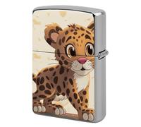 Lighter Case, Cute Baby Jaguar Graffiti Metal Lighter Cover, Lighters Protective Sleeve for Standard Lighters
