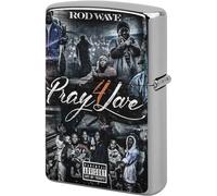 Lighter Case Rod Wave Replacement Outer Zipper Oil Gadget Double Sided Print Protection Drop Portable Moisture Dustproof Dirtproof Windproof Shockproof Heavy Duty Metal Material Smoking Tools