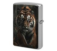 Lighter Case Windproof Metal A Tiger Lighter Pouch Pocket Lighters Sleeve Protector Double-Sided Reusable Protective Kerosene Lighters Cover Gift for Smoker