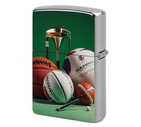 Lighter Case Windproof Metal Basketball Rugby Baseball Golf Lighter Pouch Pocket Lighters Sleeve Protector Double-Sided Reusable Protective Kerosene Lighters Cover Gift for Smoker