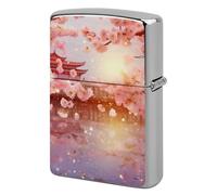 Lighter Case Windproof Metal Cherry Blossoms Lighter Pouch Pocket Lighters Sleeve Protector Double-Sided Reusable Protective Kerosene Lighters Cover Gift for Smoker