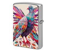 Lighter Case Windproof Metal Colorful Pigeon Lighter Pouch Pocket Lighters Sleeve Protector Double-Sided Reusable Protective Kerosene Lighters Cover Gift for Smoker