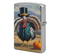 Lighter Case Windproof Metal Cool Turkey Lighter Pouch Pocket Lighters Sleeve Protector Double-Sided Reusable Protective Kerosene Lighters Cover Gift for Smoker