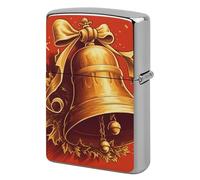 Lighter Case Windproof Metal Golden Bell Lighter Pouch Pocket Lighters Sleeve Protector Double-Sided Reusable Protective Kerosene Lighters Cover Gift for Smoker