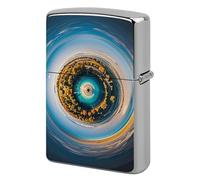 Lighter Case Windproof Metal Heavenly Eye Lighter Pouch Pocket Lighters Sleeve Protector Double-Sided Reusable Protective Kerosene Lighters Cover Gift for Smoker