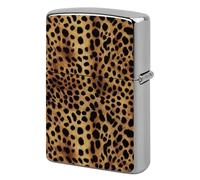 Lighter Case Windproof Metal Leopard Animal Print Lighter Pouch Pocket Lighters Sleeve Protector Double-Sided Reusable Protective Kerosene Lighters Cover Gift for Smoker
