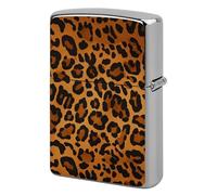 Lighter Case Windproof Metal Leopard Lighter Pouch Pocket Lighters Sleeve Protector Double-Sided Reusable Protective Kerosene Lighters Cover Gift for Smoker
