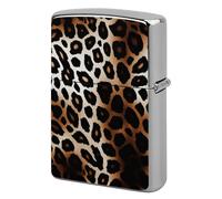 Lighter Case Windproof Metal Leopard Print Lighter Pouch Pocket Lighters Sleeve Protector Double-Sided Reusable Protective Kerosene Lighters Cover Gift for Smoker