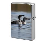 Lighter Case Windproof Metal Loon Birds Lighter Pouch Pocket Lighters Sleeve Protector Double-Sided Reusable Protective Kerosene Lighters Cover Gift for Smoker