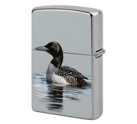 Lighter Case Windproof Metal Loon Nature Bird Lighter Pouch Pocket Lighters Sleeve Protector Double-Sided Reusable Protective Kerosene Lighters Cover Gift for Smoker