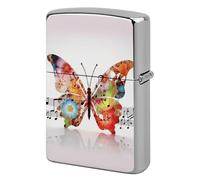 Lighter Case Windproof Metal Music Butterfly Lighter Pouch Pocket Lighters Sleeve Protector Double-Sided Reusable Protective Kerosene Lighters Cover Gift for Smoker