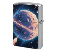 Lighter Case Windproof Metal Mysterious Planet Lighter Pouch Pocket Lighters Sleeve Protector Double-Sided Reusable Protective Kerosene Lighters Cover Gift for Smoker