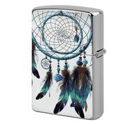 Lighter Case Windproof Metal Native American Dream Catcher Lighter Pouch Pocket Lighters Sleeve Protector Double-Sided Reusable Protective Kerosene Lighters Cover Gift for Smoker