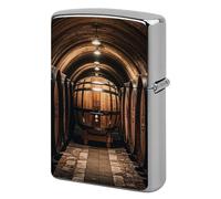 Lighter Case Windproof Metal Oak Barrels for Storing Wine Lighter Pouch Pocket Lighters Sleeve Protector Double-Sided Reusable Protective Kerosene Lighters Cover Gift for Smoker