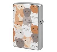 Lighter Case Windproof Metal Orange Cats Lighter Pouch Pocket Lighters Sleeve Protector Double-Sided Reusable Protective Kerosene Lighters Cover Gift for Smoker
