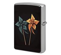 Lighter Case Windproof Metal Origami Windmill Lighter Pouch Pocket Lighters Sleeve Protector Double-Sided Reusable Protective Kerosene Lighters Cover Gift for Smoker