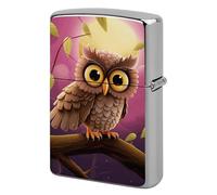 Lighter Case Windproof Metal Owl Lighter Pouch Pocket Lighters Sleeve Protector Double-Sided Reusable Protective Kerosene Lighters Cover Gift for Smoker