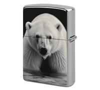 Lighter Case Windproof Metal Polar Bear Lighter Pouch Pocket Lighters Sleeve Protector Double-Sided Reusable Protective Kerosene Lighters Cover Gift for Smoker